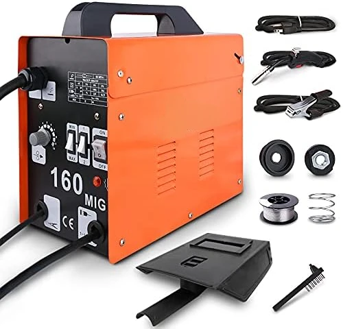 

MIG Welder 160A Portable Welding Machine, Flux Wire Gasless Automatic Wire Feeding Welders, 110V AC Wire Feed Welder with Weldi