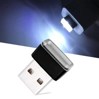 1x car usb led play pink red blue white led atmosphere lights dome decorative lamp emergency lighting universal pc portable plug