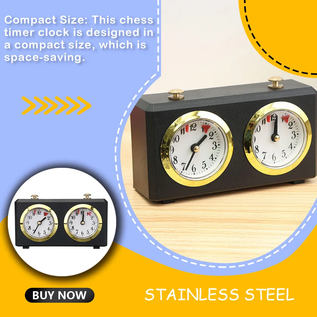 

Chess Timer Clock Equipment Retro Clockwork Design Count Up Down Competition Board Game Timers Timing Tool Green