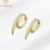 xiyanike new unique shiny diamonds hoop earrings for women girl sexy korean fashion trendy jewelry gift party pendientes mujer