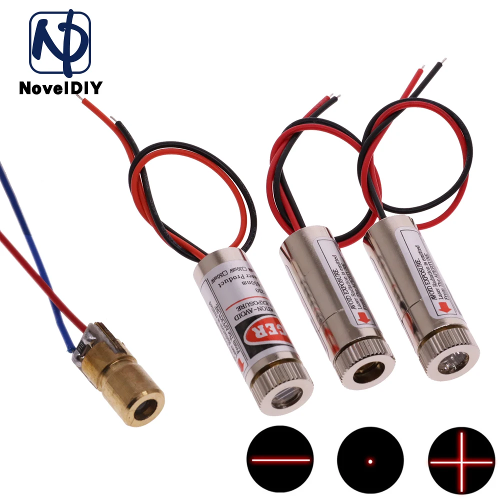 Модуль лазера красного цвета 650нм 5мВт с точкой/линией пересечения, головкой и стеклянной линзой, регулируемым фокусом и классом промышленности.