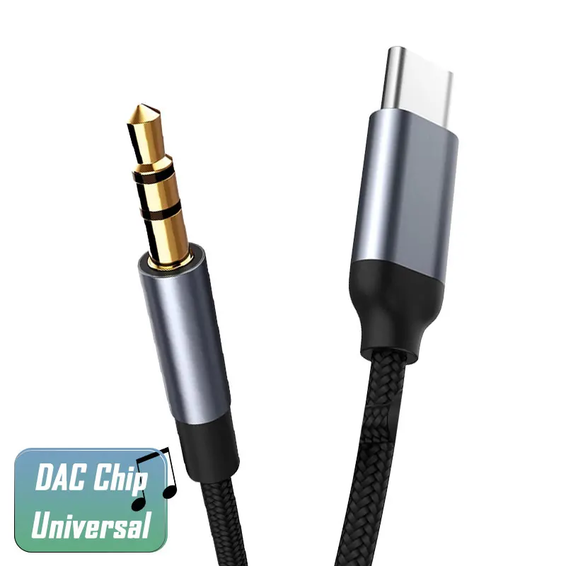 

USB Type C to 3.5mm Jack AUX Cable DAC Type-C Audio Cabel for Car Speaker Headphone Tipo C Auxiliary Adapter Cabo 0.5M 1M 1.5M