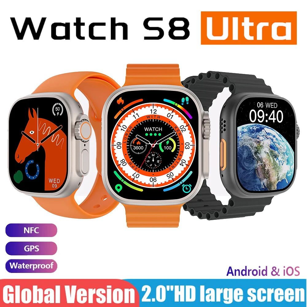 

2023 Watch Smart Watch Men 49mm H11 Ultra Upgrade 1:1 Series 8 Wireless Charging Real Compass Bluetooth Call GPS Smartwatch