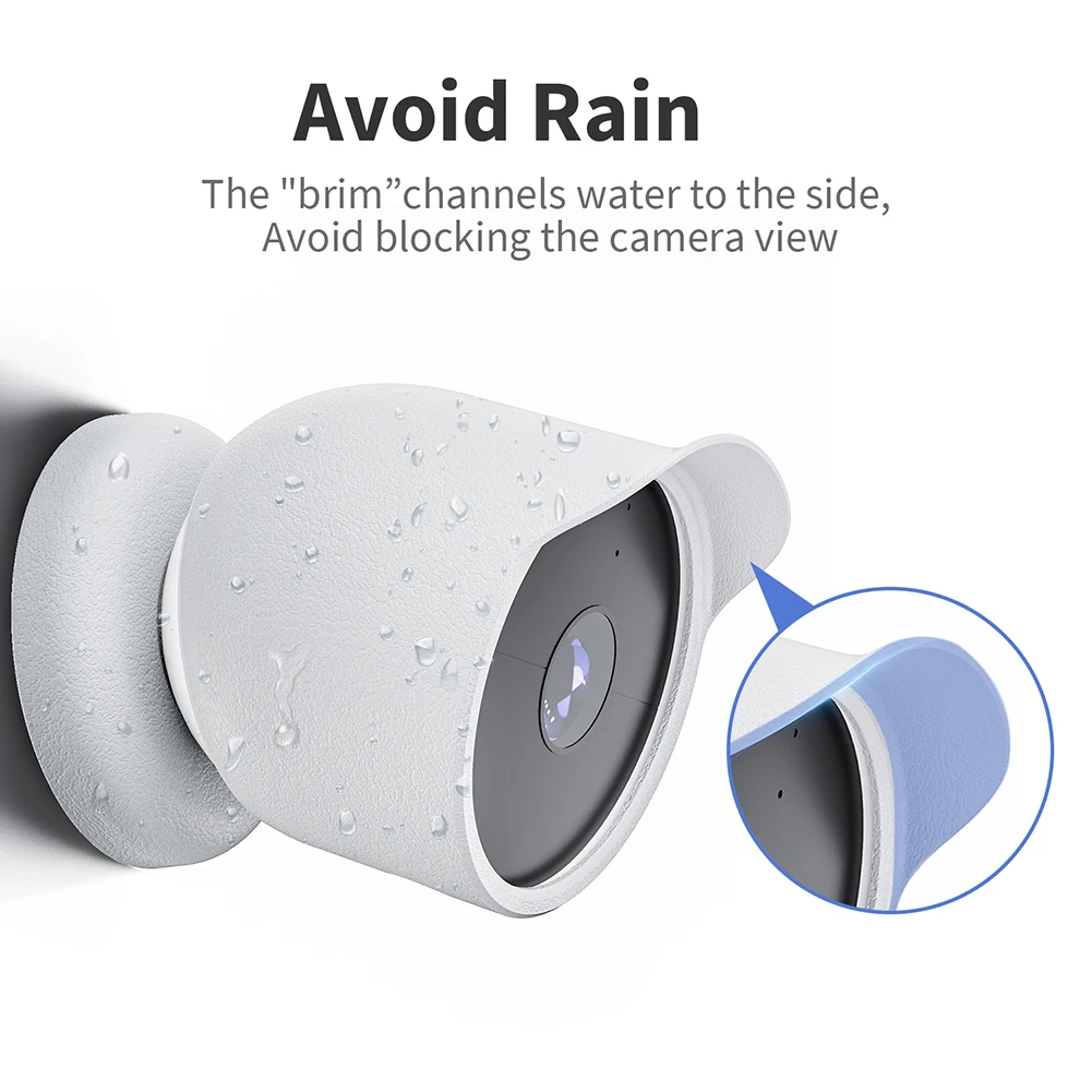 Waterproof Silicone Protective Case for Google Nest Cam Outdoor or Indoor (Battery) Security Camera Silicone Cover Accessories