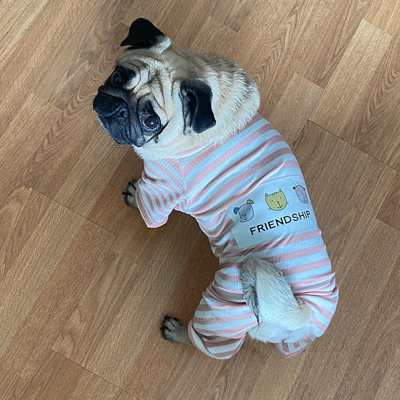 Полосатая собака искусственная одежда хлопковая ткань для маленьких собак