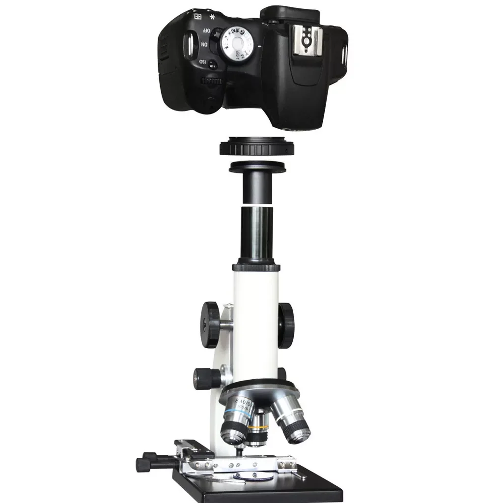 

New2022 0.91 Inch Microscope Mount Adapter (T-mount ) + T2 Lens Adaptor Ring For DSLR Camera Bodies 450D 500D 550D 600D 1100D