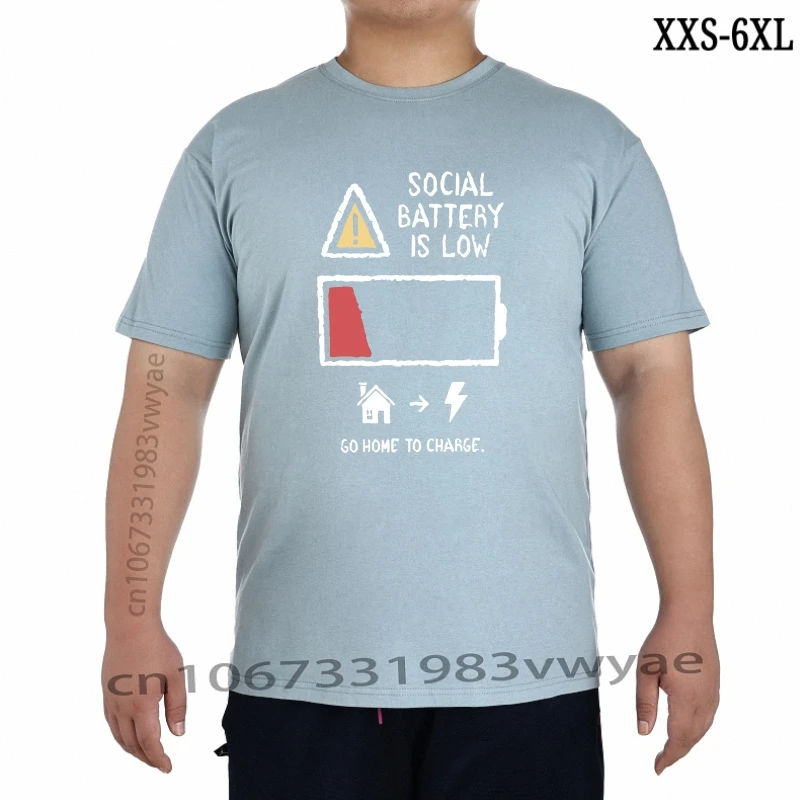 

Cotton fashion 2023 trend Tshirt Low Social Battery Printed Men' TShirt Short Sleeve XXS-6XL