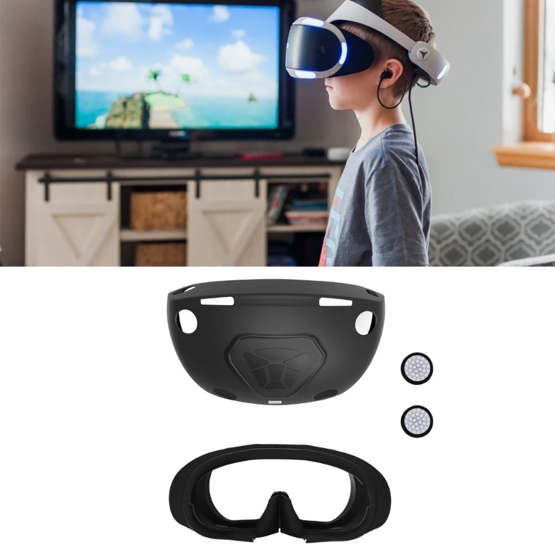 

Headset Full Wrap Silicone Cover Sweat-proof Protective Sleeve Case Wear-resistant Housing Shells for PS VR2 Dropship