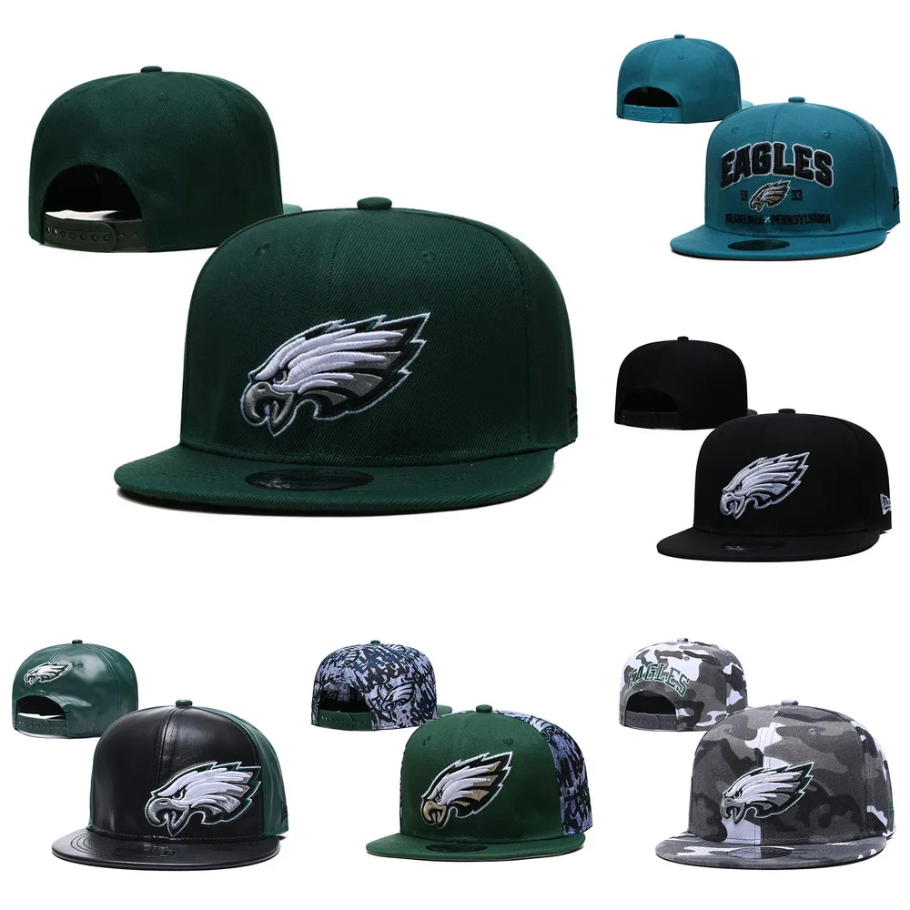 

Philadelphia Leather Baseball Cap Women Men Eagles Two-Tone Snapback Adjustable Hat Camouflage Football Team Hats Black Green