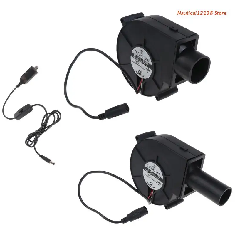 

Univesal Type C 5V BBQ Fan Grills Fan 12V Cooking Blower with ON/OFF Switch 123cm Cable for Smokehouse Kitchen Camping