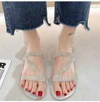 women crystal transparent slipper woman summer beach slide female casual flat ladies fashion new big size footwear