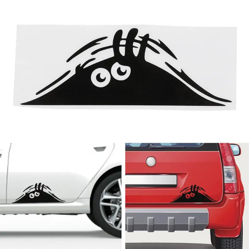 

Funny Creative 3D Big Eyes Car Decal Black Sticker Peeking Monster 19x7CM For Car Decoration Auto Products Interior Stickers