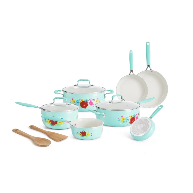 

Classic Ceramic Breezy Blossom Cookware Set, 12 Piece Set
