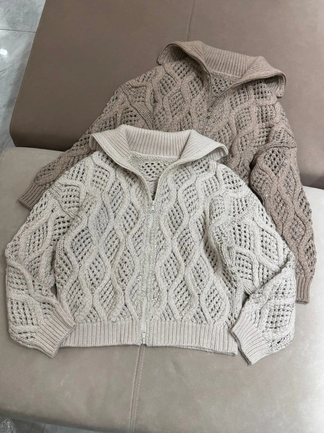 Осенний женский вязаный кардиган из 100% кашемира с длинными рукавами свободный