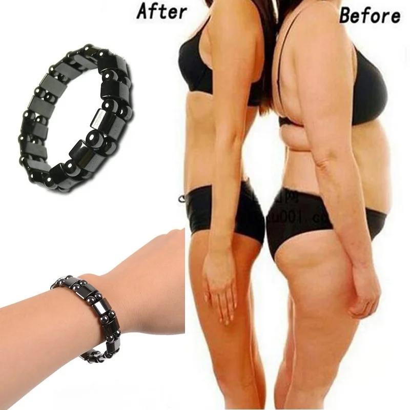 

Natural Black Gallstone Magnetic Therapy Health Care Loss Weight Bracelets Slimming Health Care for Men Women