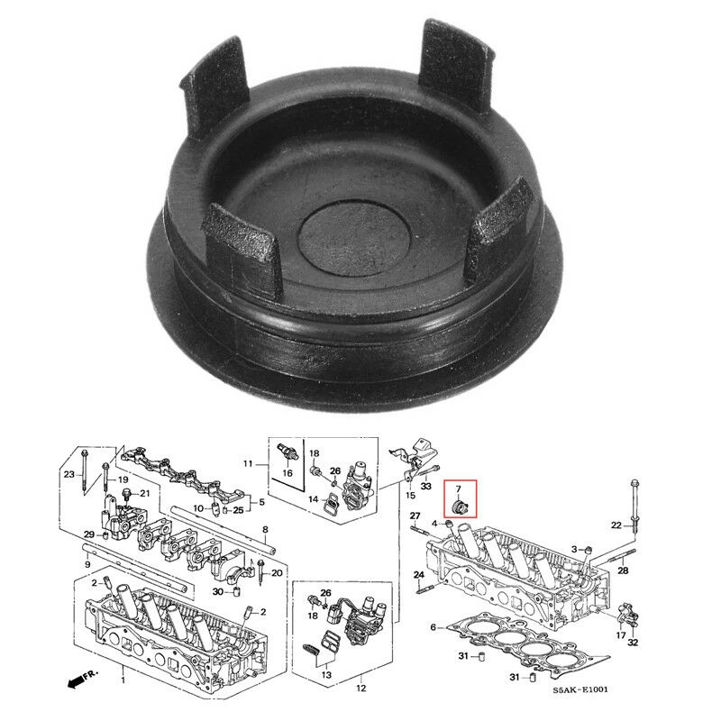 

2PCS 12513-P72-003 for Honda Civic Cylinder Head Rear Cam/Timing Plug with Seal