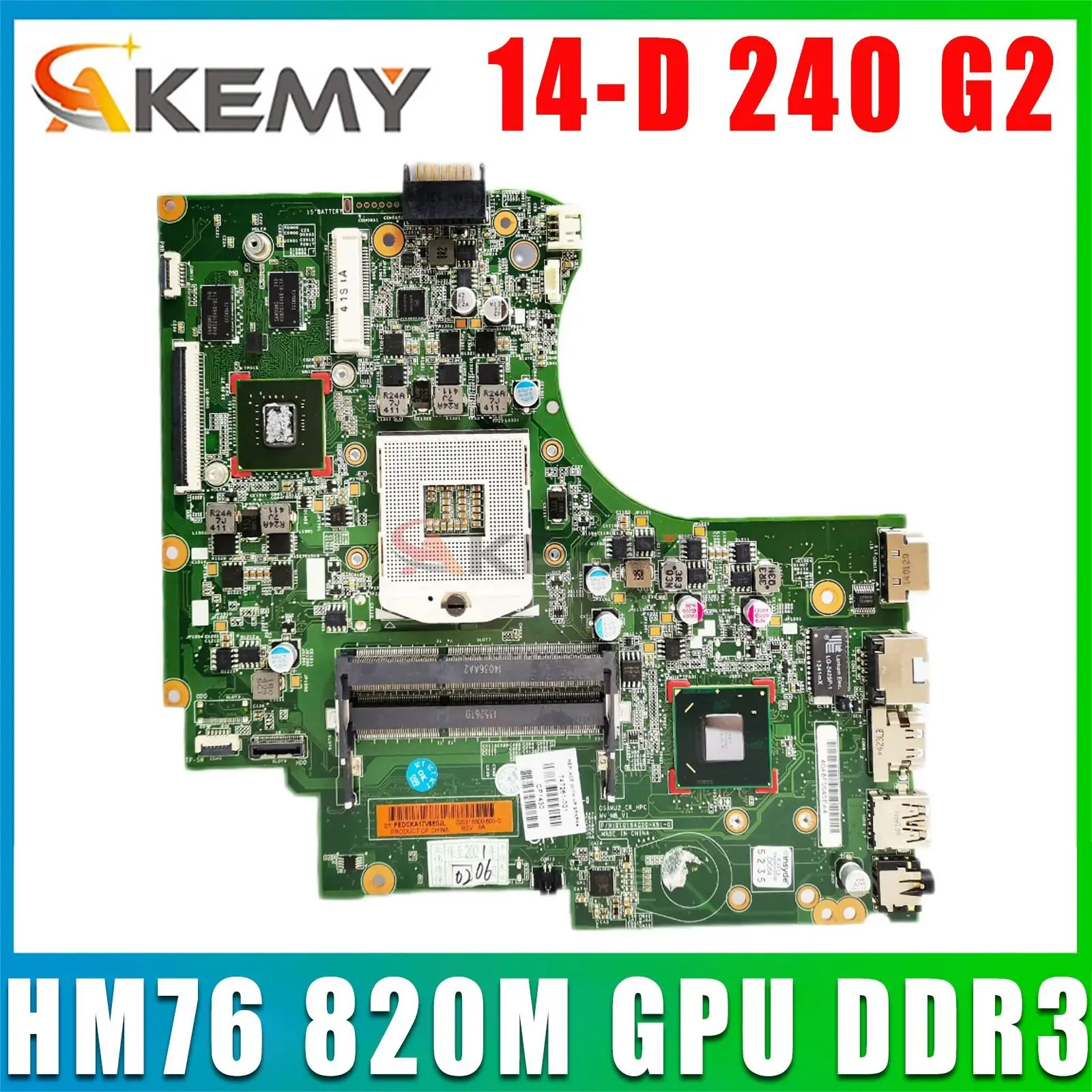 

747263-001 747263-501 Mainboard For HP 14-D 240 246 G2 laptop motherboard With HM76 Geforce 820M GPU DDR3 100% test work