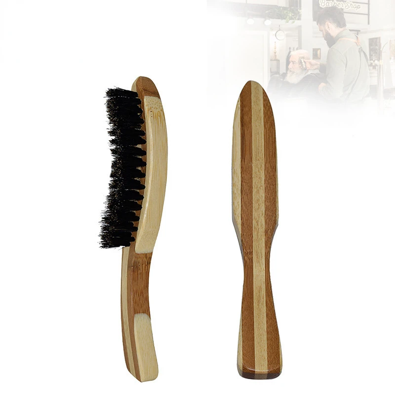 

Beard Brush Boar Bristle for Men's Mustache Shaving Comb Face Massage Facial Hair Cleaning Brush Beech Long Handle