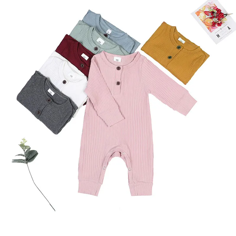 

Fashion Solid Color Baby Clothes Girls Rompers Spring Autumn Baby Boys Romper Cotton Long Sleeve Newborn Clothing 3-24 Months