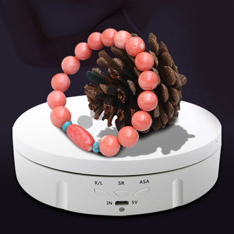 

90/180 Degree Electric Rotating Display Stand Shop Round Display Turntable Automatic Spinning Base 3 Speeds Adjustable