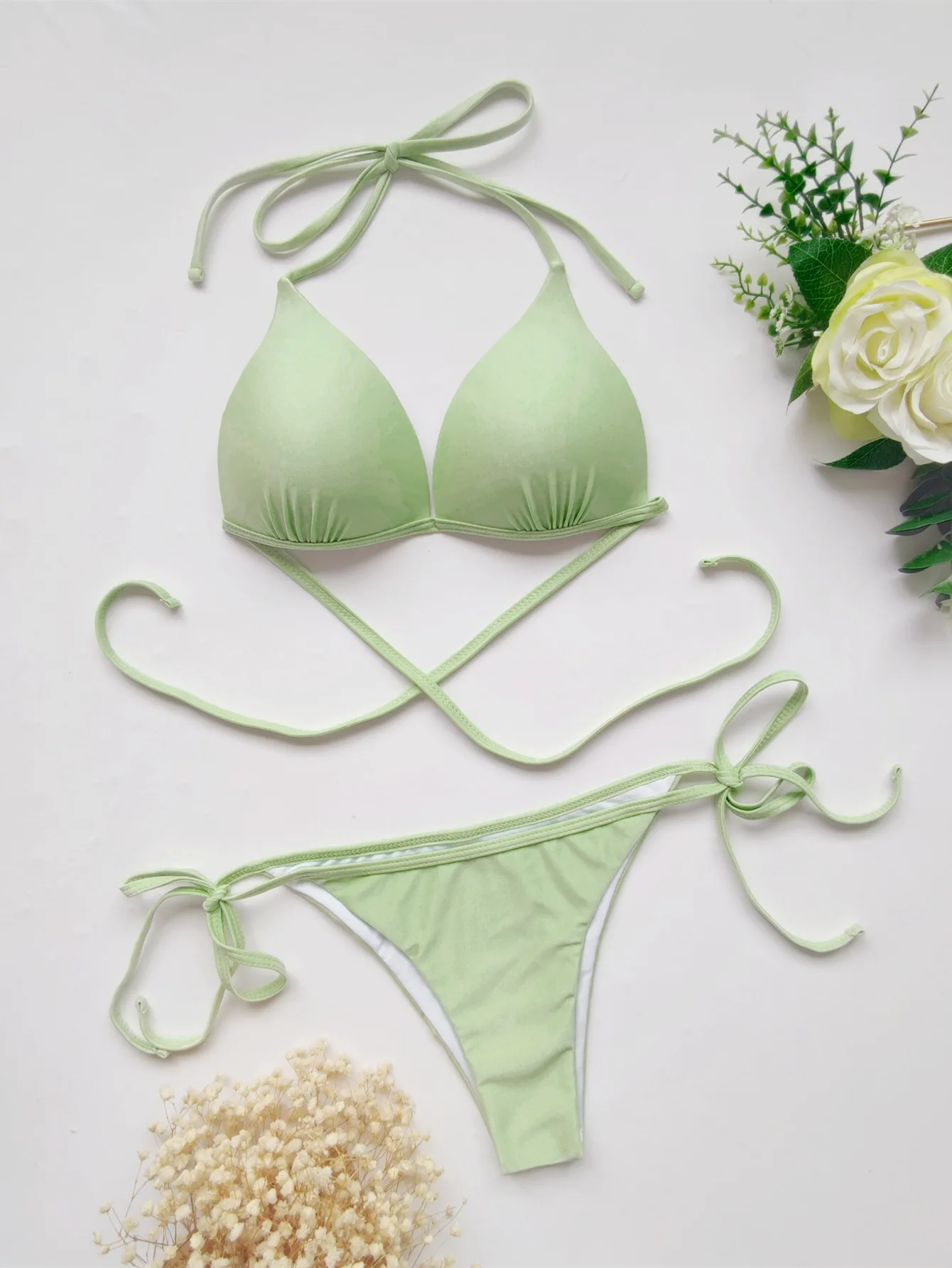 Пикантные бикини SUSANGAGA женский купальник 2022 пуш-ап стринги халтер комплект микро