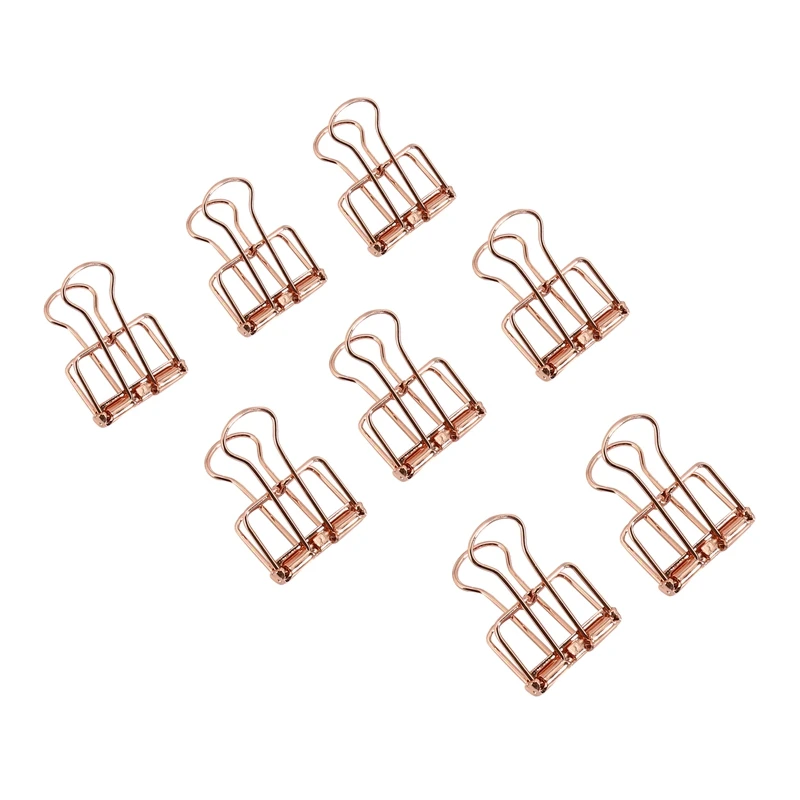 

Rose Gold Hollowed Out Design Binder Clip For Office School Paper Organizer Stationery Supply Decorative Metal Clips