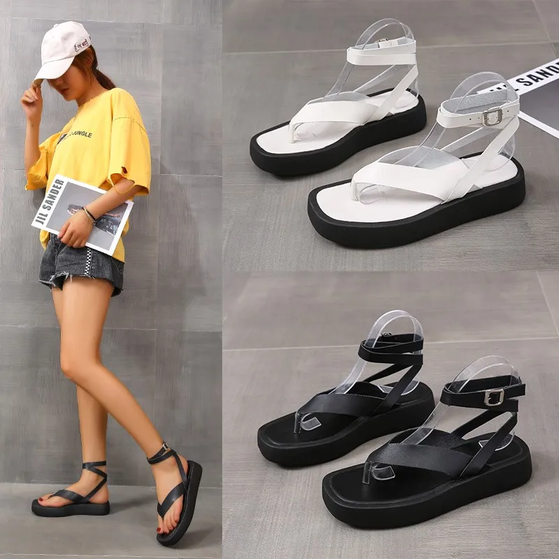 2023 Sandals Comfort Shoes for Women Suit Female Beige Summer Heels Flip Flops Platform Muffins shoe New Low Black Fashion Sprin