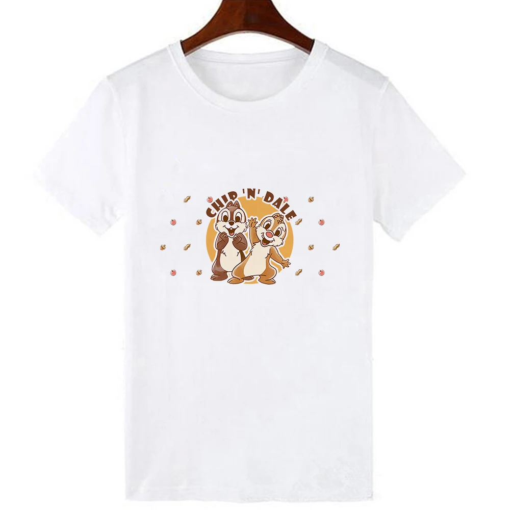 

Women Disney New Products Chip 'n' Dale Comfortable All-Match Aesthetic Tshirt Leisure Fun Happy Friendship Top Summer T-Shirt