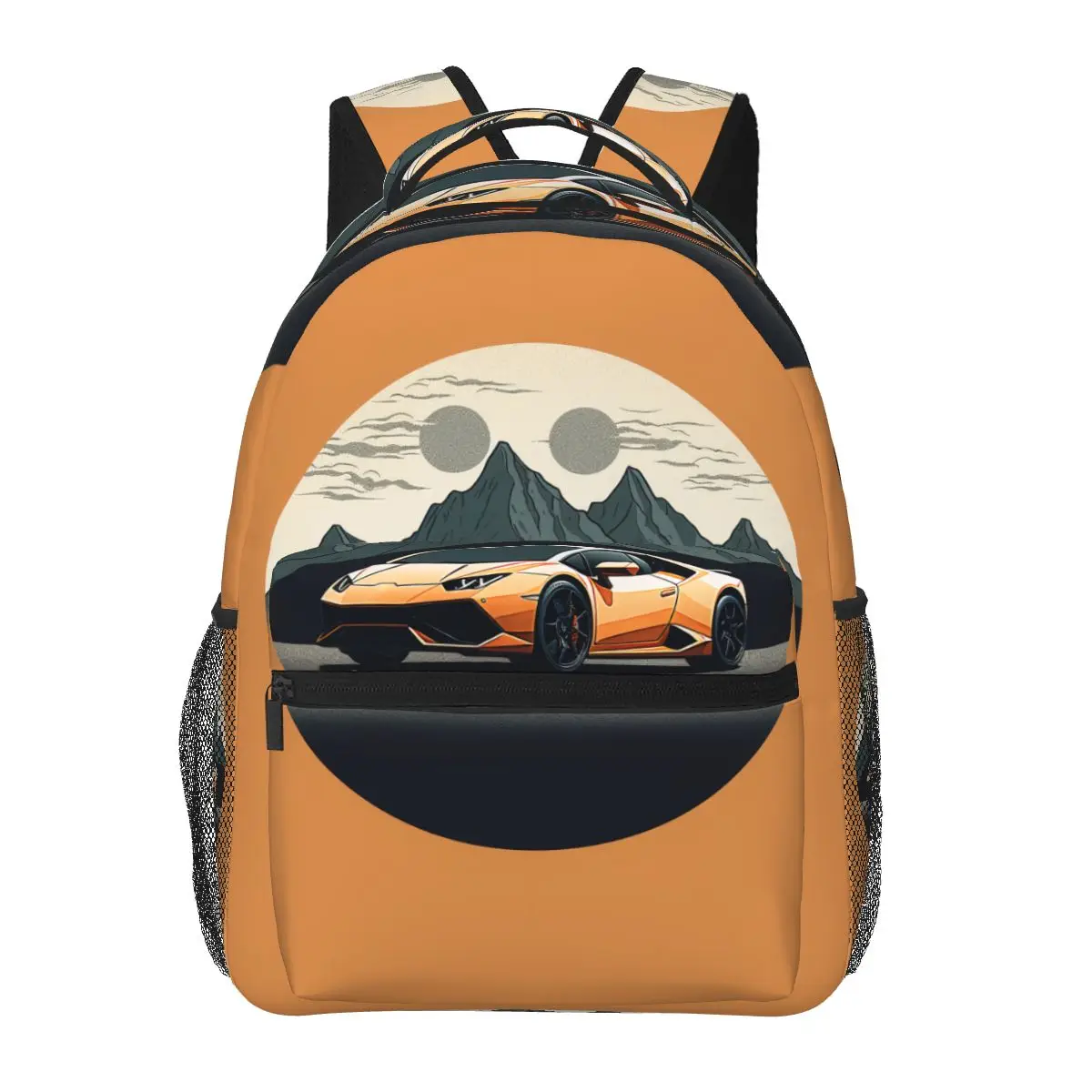 

Благородный спортивный рюкзак с машинкой, Простой Круглый минималистичный спортивный рюкзак, забавные школьные ранцы для подростков, высококачественный прочный рюкзак