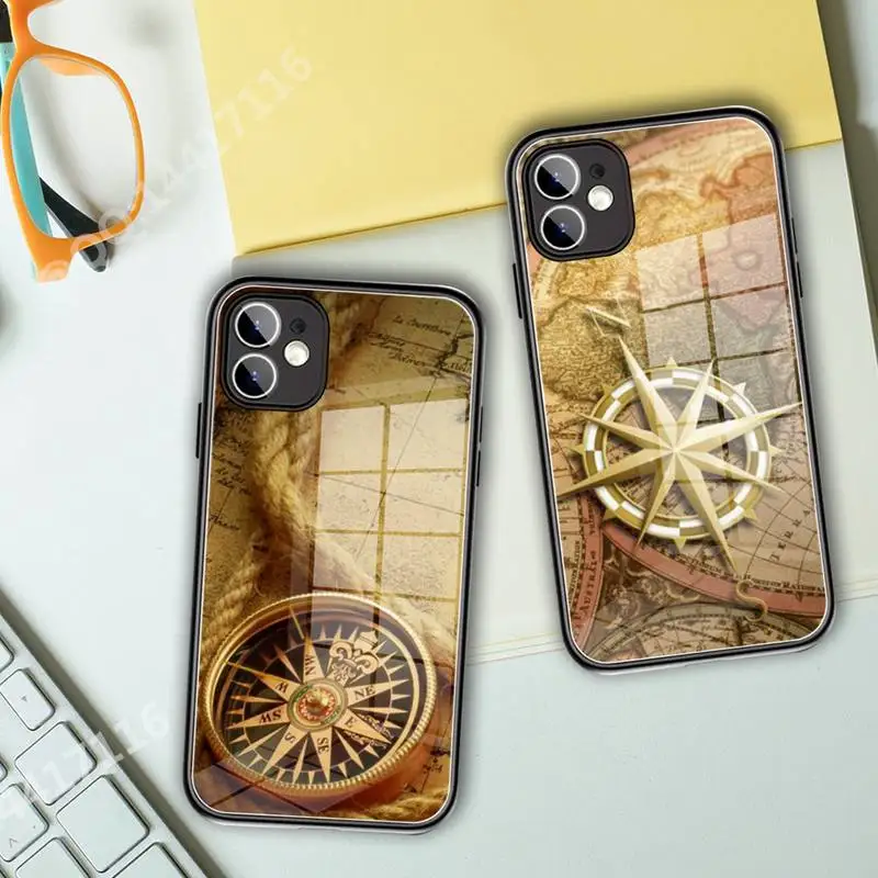 

Travel Around World Map Phone Case Tempered Glass For iPhone 13 11 Pro XR XS MAX 8 X 7 Plus 12 Mini phone Full Coverage covers