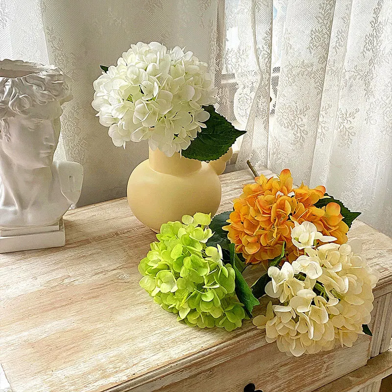 

5Pc Faux Hydrangea Artificial Real Touch Flowers Latex Hydrangea Wedding Arrangement Party Home Room Decoration Desk Fake Flower