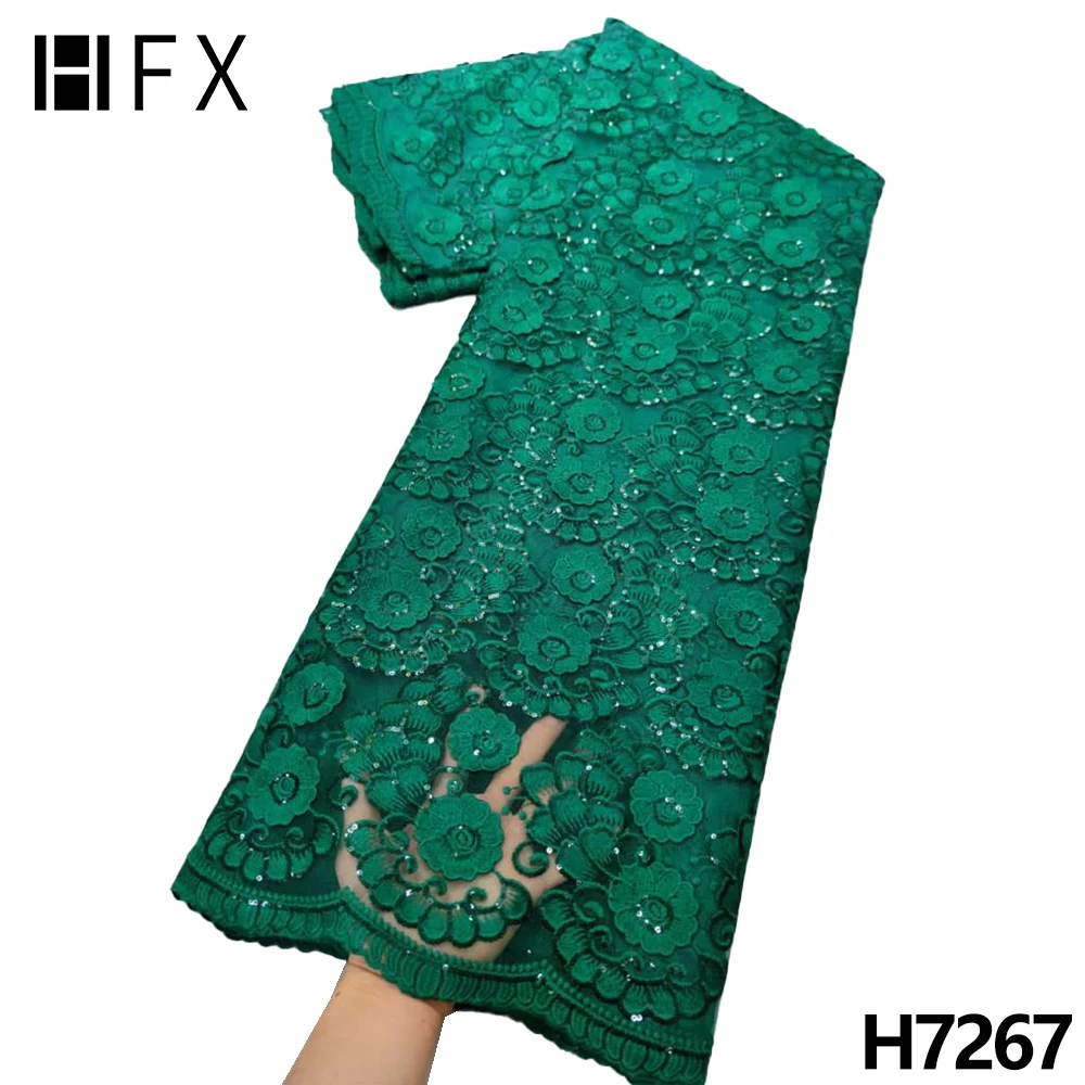 HFX фиолетовая французская кружевная ткань с блестками новая вышитая Тюлевая 2022 _