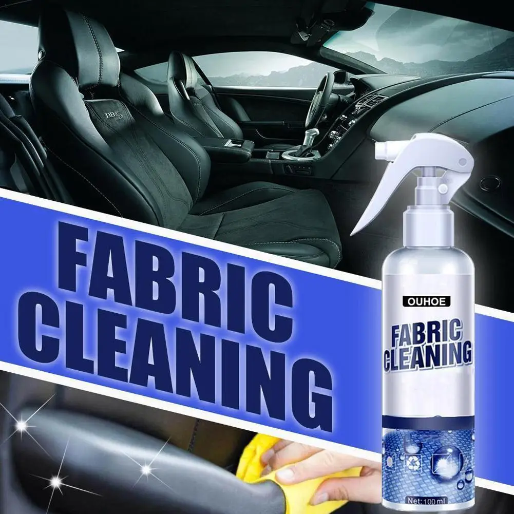 

100ml Car Interior Fabric Leather Cleaning Agent Multi-purpose Cleaning Agent Spray Water-free Cleaning Agent Auto Roof Dash