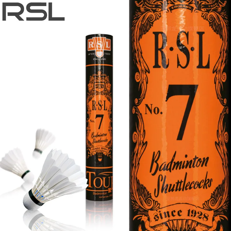 

60Pcs=5tubes RSL Asian Lion Dragon No. 7 badminton flight stable and durable economic training competition club RSL7