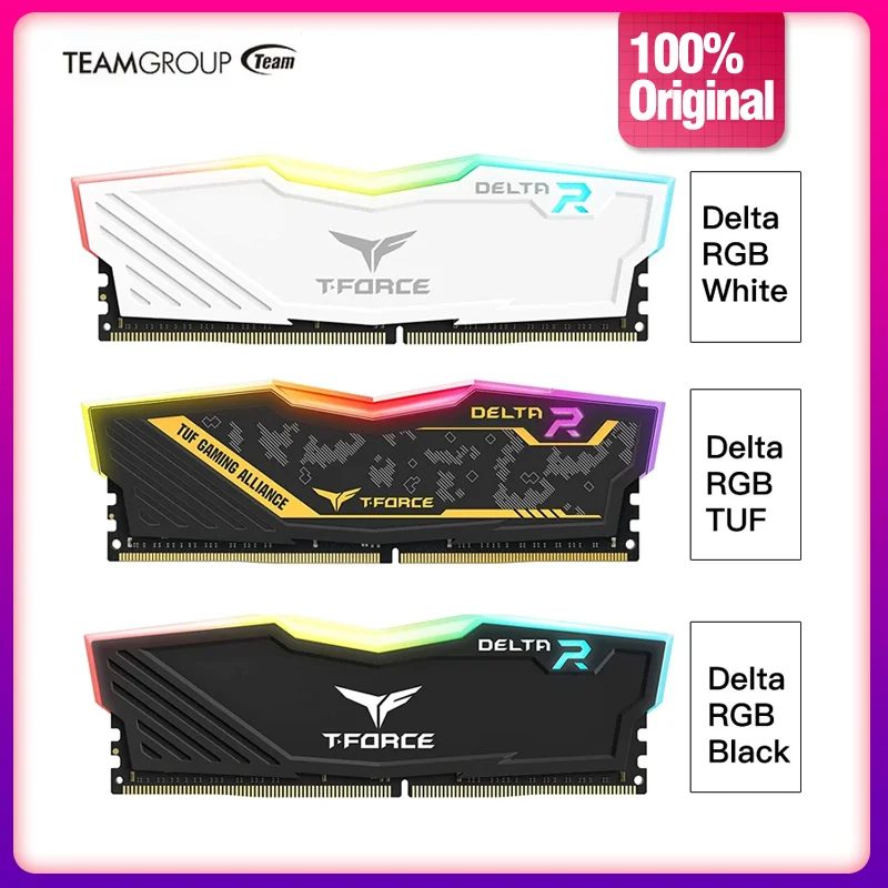 TEAMGROUP T-Force Delta RGB DDR4 8 Гб 16 Гб 3200 МГц CL16 3600 МГц CL18 настольная игровая Память Ram-TUF/белый/черный