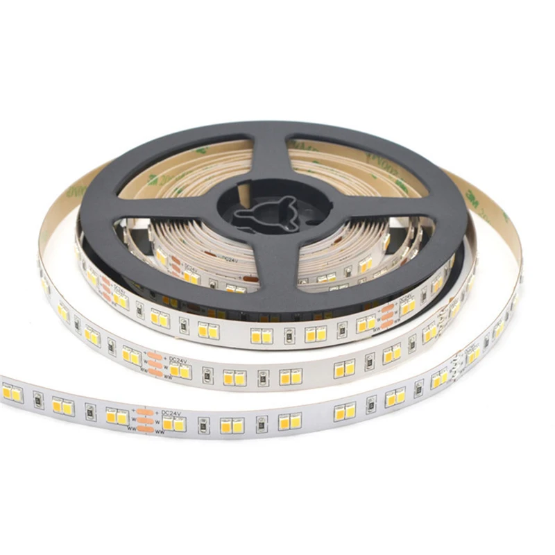 

2110 CCT LED Strip DC24V Adjustable CCT LED strip 308Led/m CRI95 high lumen LED flexible strip 5m/lot on stock