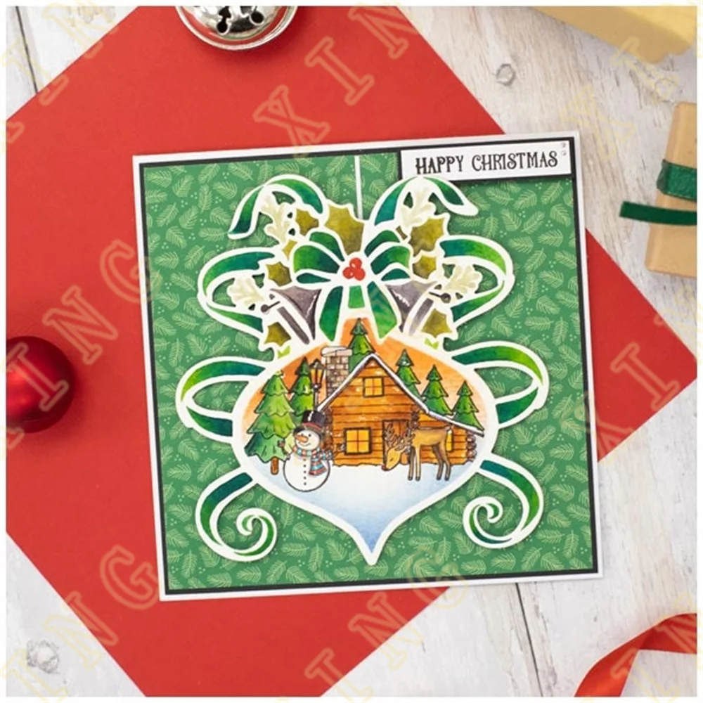 Рождественский трафарет для резки металла украшение скрапбукинга дневника
