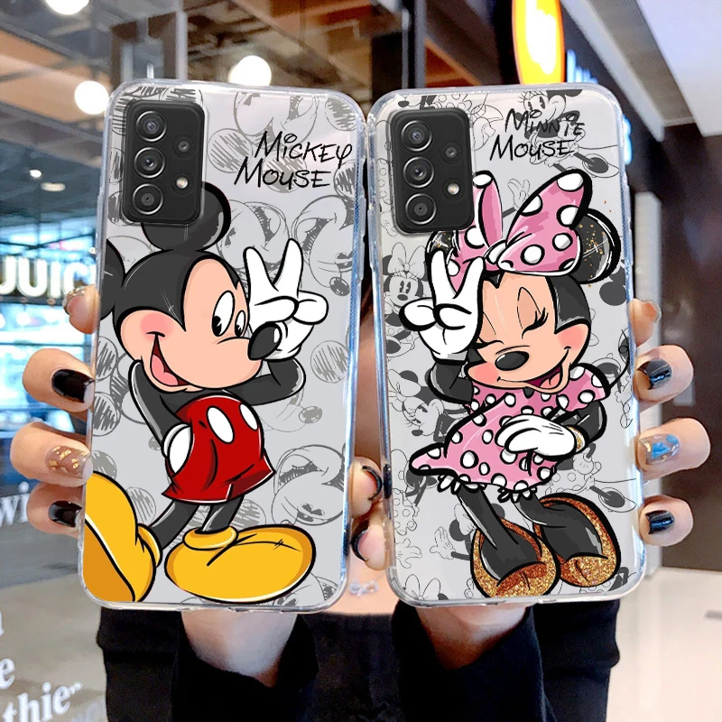 

Minnie Love Mickey For Samsung Galaxy A04 A04E A42 A12 A02S A91 A81 A71 A51 A41 A31 Silicone Transparent Phone Case Coque Capa