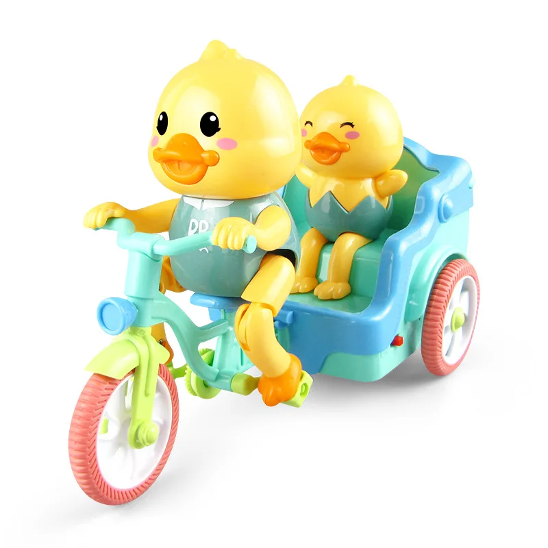 

Cartoon Animal Funny Riding Electric Duck Stunt Tricycle Plastic Toy With Music Light Interactive Toys For Kids Children Gifts