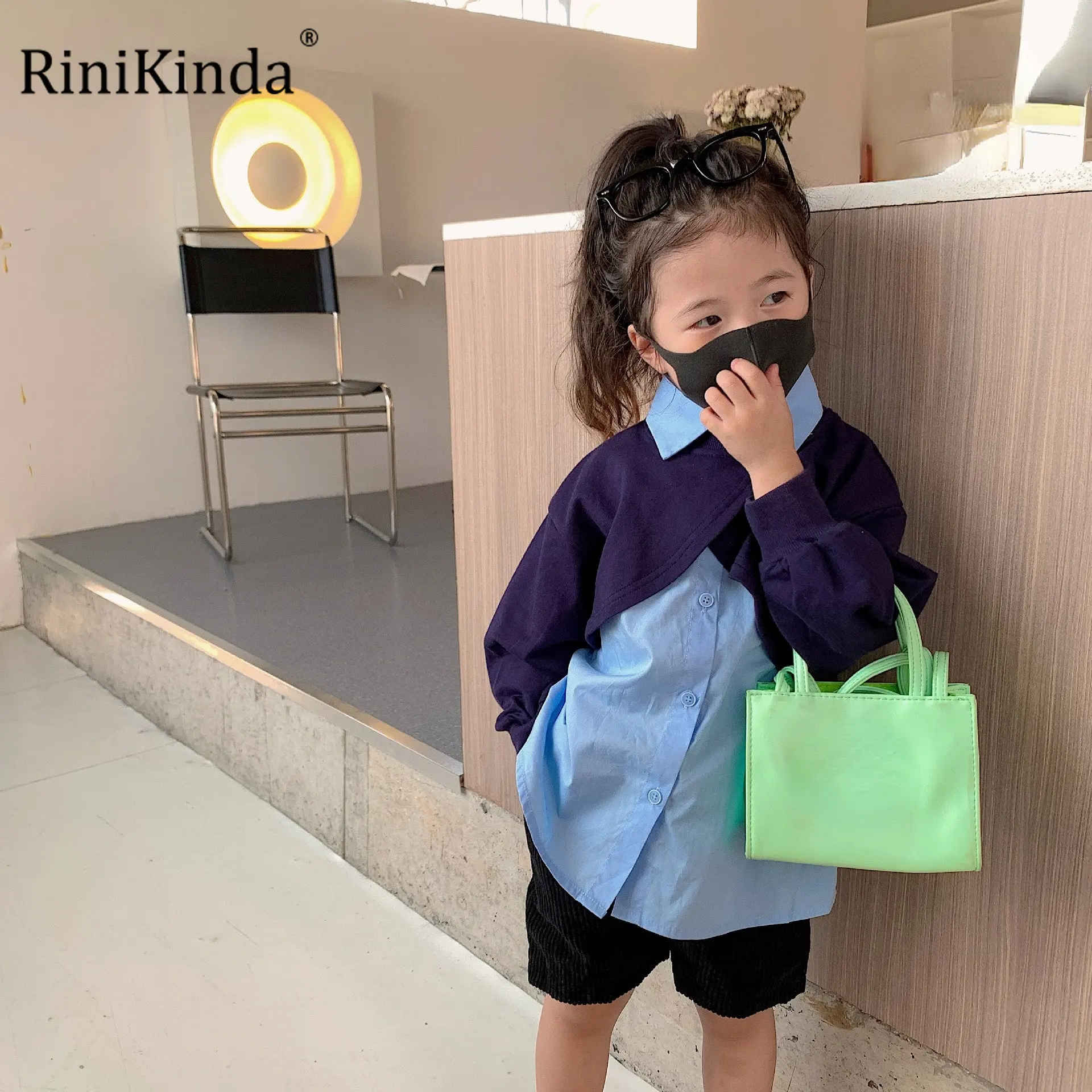 

Детский комплект для девочек на весну и лето, Лоскутная Блузка с длинным рукавом для младенцев + однотонные брюки, костюм, детская одежда для...