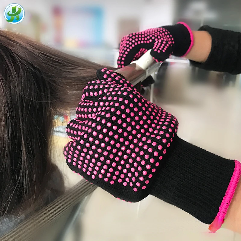 

Hairdressing Gloves Silicone Dot Bead Anti-scald Non-slip Curling Iron Straightener 250 Degrees Heat-resistant Gloves