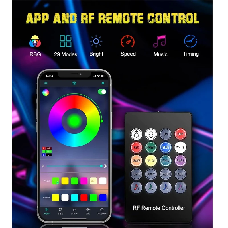 1 комплект ламп APP RF с дистанционным управлением освещение салона автомобиля