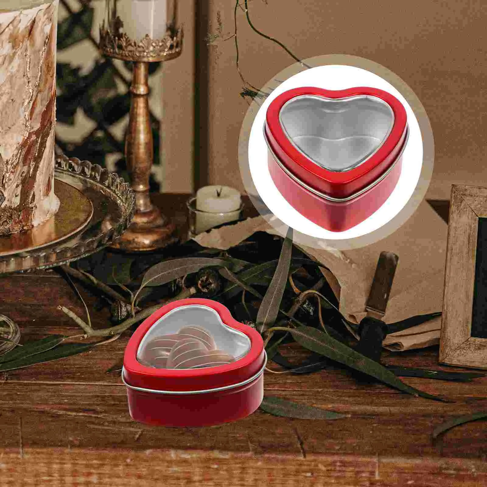 

Heart Tin Shaped Box Tins Boxes Candy Cookie Lids Container Party Favors Chocolate Pot Packaging Yoghurt Reusable Gift Day S