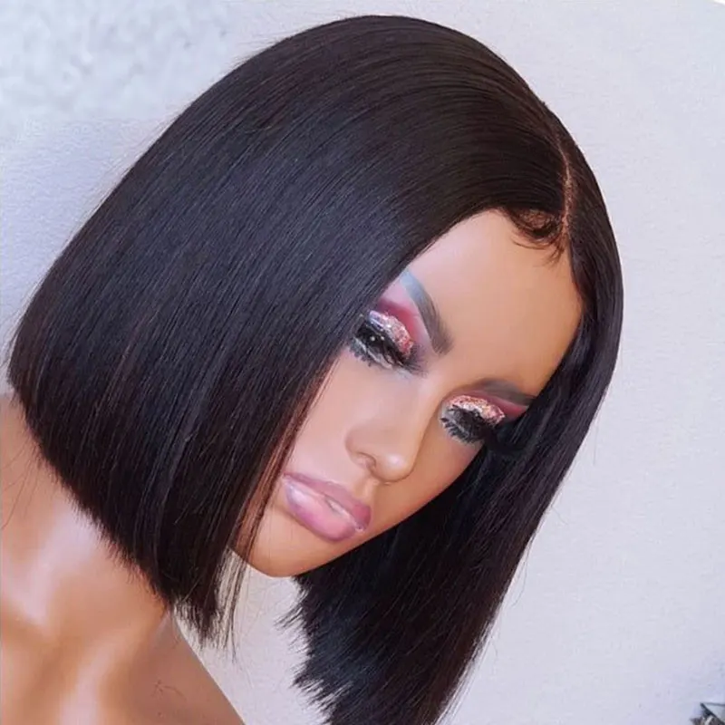 

T-Part Bob Straight Lace Wig Cheap Synthetic Wig Natural Hairline Wigs Daily Cosplay Pre Plucked Short Wig for Black Women