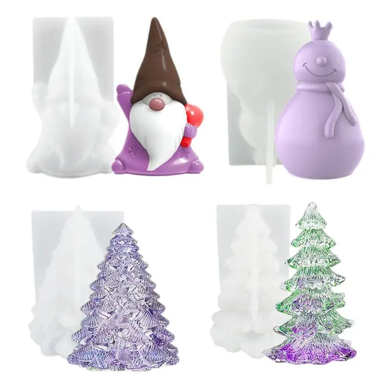 Silicone Candle Mold Cute Christmas DIY Candle For Making Id