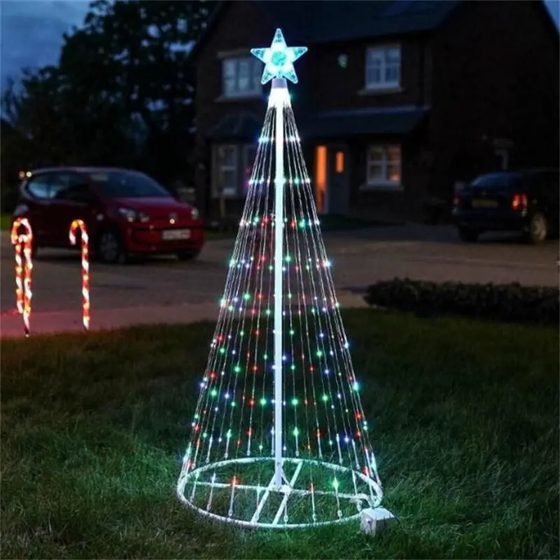 

Animated Lightshow Cone Christmas Tree LED Yard Lights US Plug for Christmas Outdoor Yard Garden Christmas Decorations US Plug
