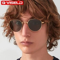 qviseld round sunglasses women 2022 luxury brand designer sun glasses men fashion vintage retro uv protection shades for women