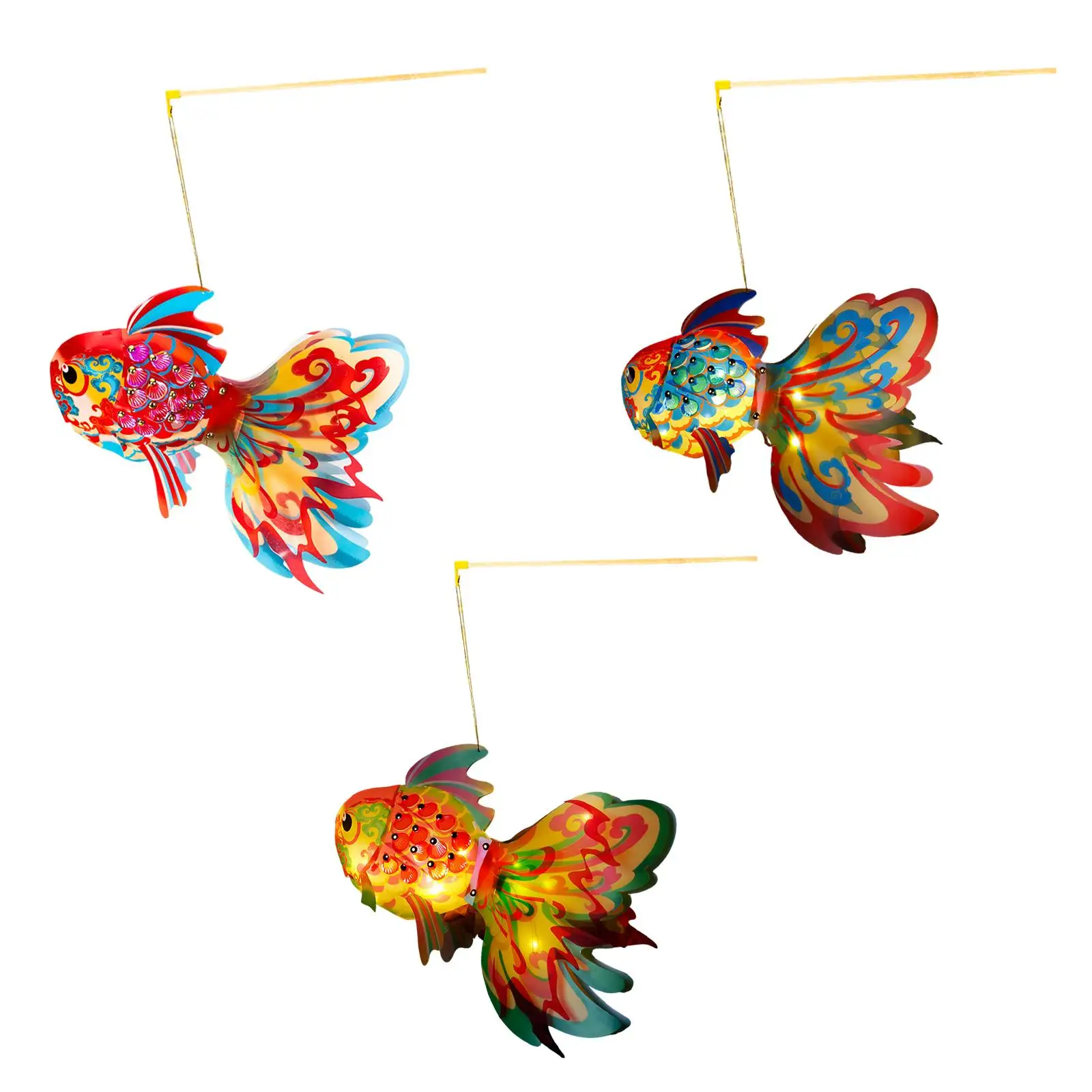 Набор Китайских Фонарей сделай Сам Рыбка Со Светом Незаконченный Портативный