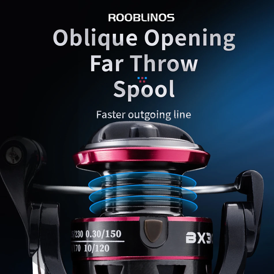 Спиннинговая рыболовная катушка Rooblinos BX стандартная макс. вес 8 кг для океанской