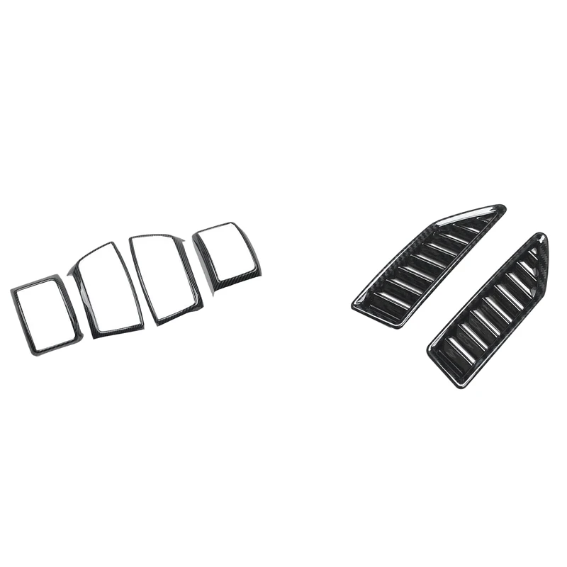 

6X Carbon Fiber Central Control Dashboard Air Outlet Vent Frame Trim For Ford Ranger / Everest 2015-2021 Accessories